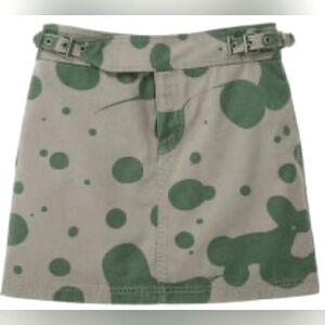 Nwt Marc by Marc Jacobs Mini Skirt Granite Multi / Camo Dots Paint Splash Print